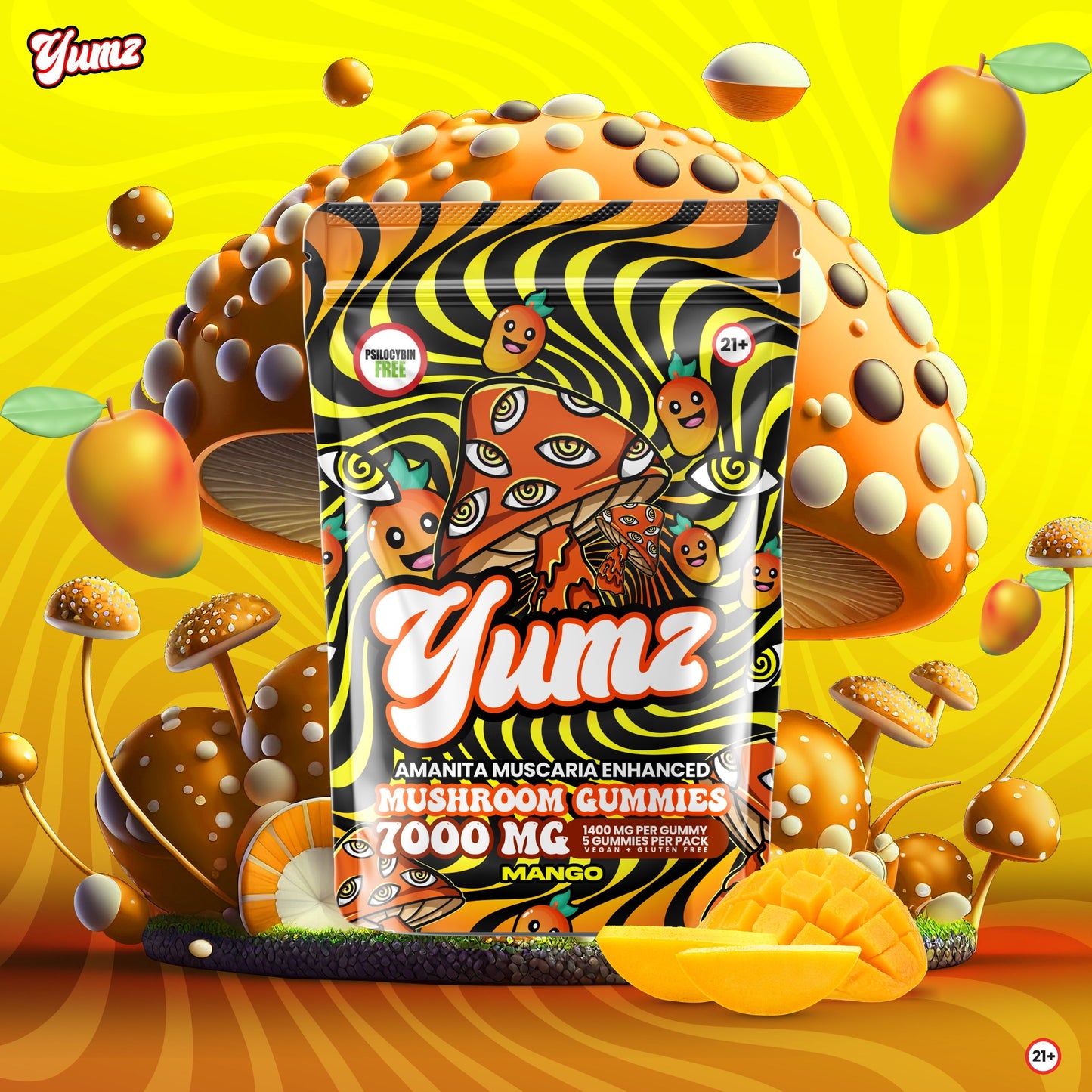 YUMZ Mango Mushroom Gummies: Taste the Tropical Bliss Today